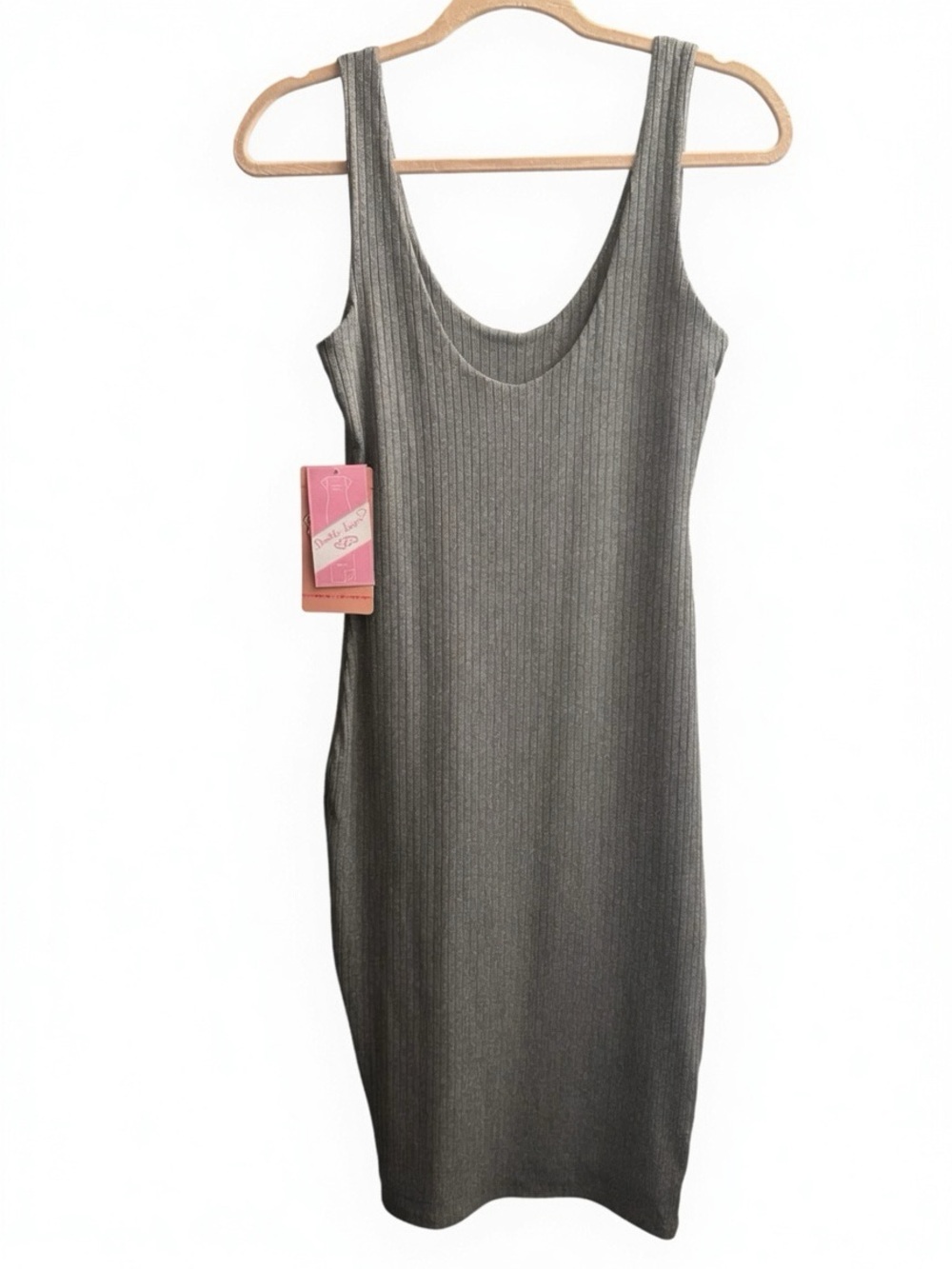 Heart Hips Gray Ribbed Midi Tank Dress - Picture 7 of 9